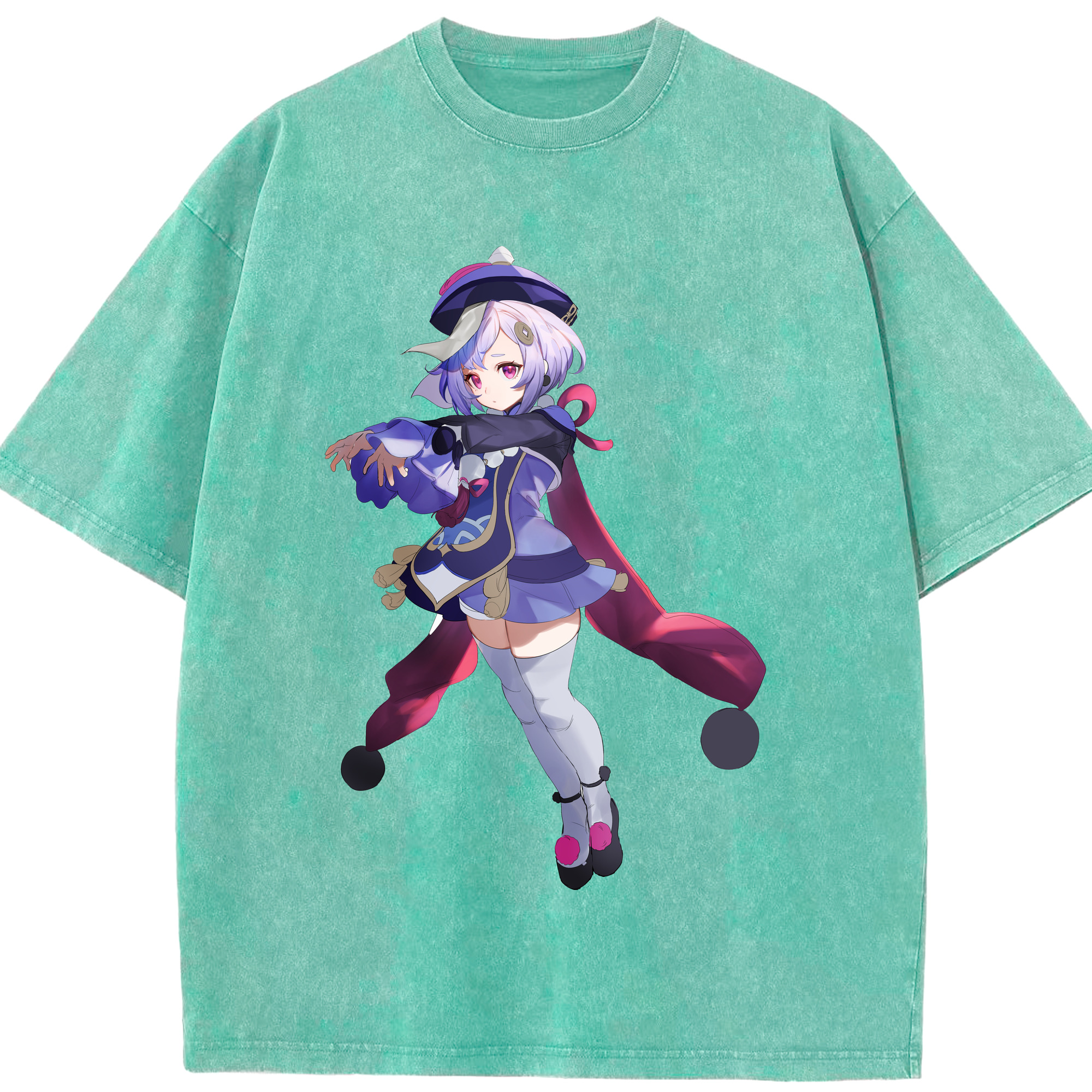 げんし神 七七 なな  genshin Nana 綿100% ヴィンテージ風 半袖Tシャツ（フロントプリント）